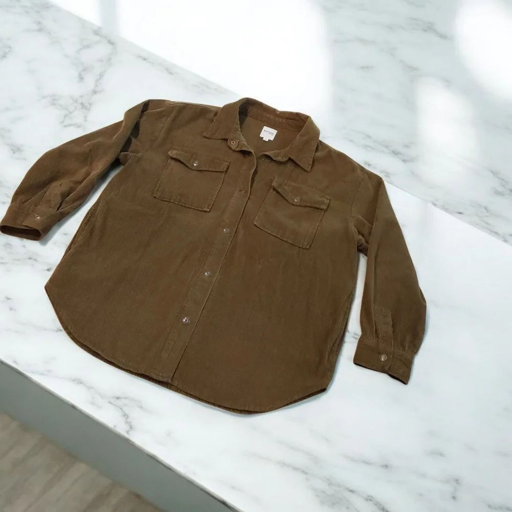 Kensie Jeans Green Button Down Corduroy Over Shirt Jacket Mens Size L - Picture 1 of 13